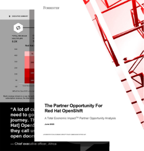 Images of the Forrester TEI report cover and interior page