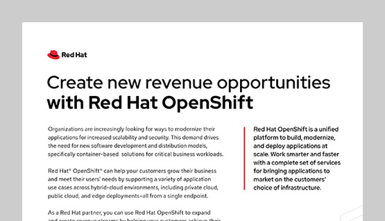 Create new revenue opportunities with Red Hat OpenShift brief cover