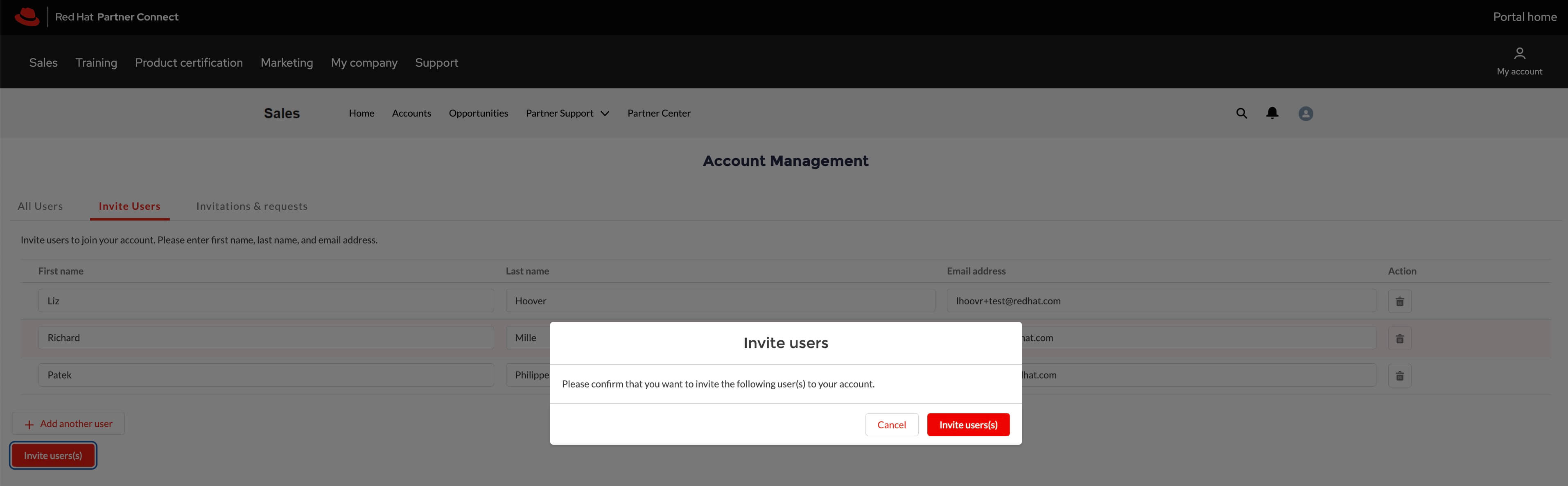 Invite users