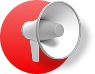 Megaphone over a circular background