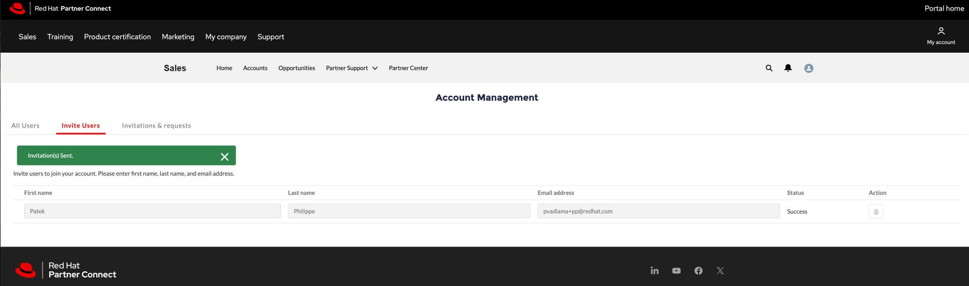 Step 6B: Select the contact by selecting the check box and click on ‘Invite Selected’