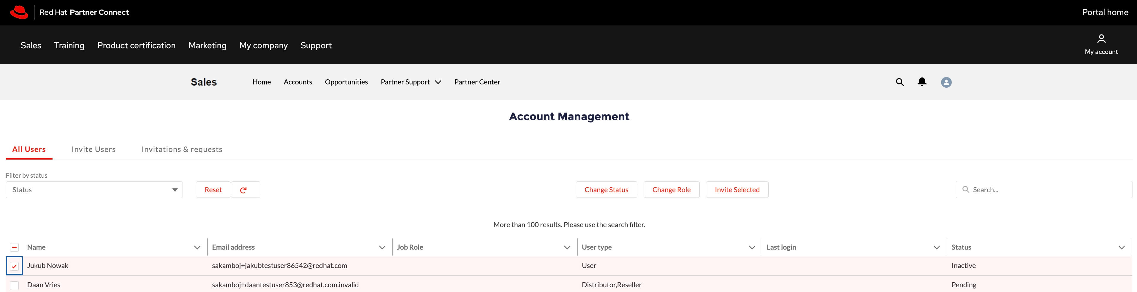 Select the contact