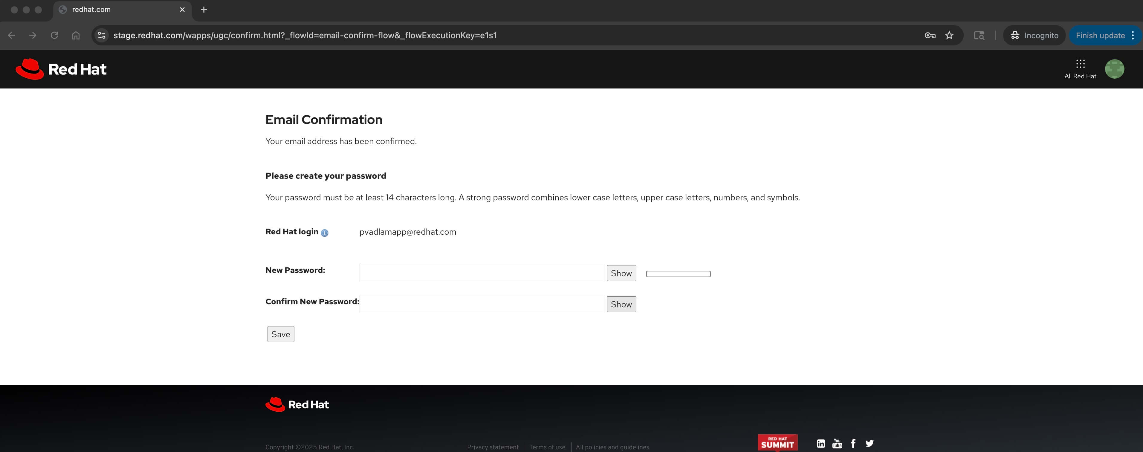 Confirm email