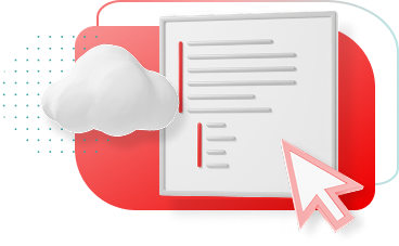 A simplified graphic of a code window with a cloud hovering on the left and a cursor hovering over the bottom right corner