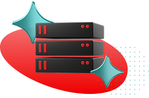 A servers stack with sparkles