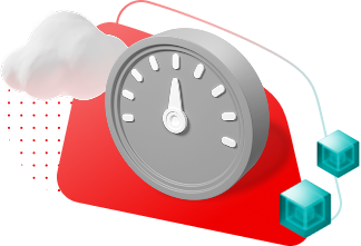 Graphic sharing white cloud coupled with a grey timer and teal cubes off to the right