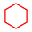 Red outline of a hexagon 