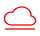 A red outline of a stylized cloud sitting on a red line